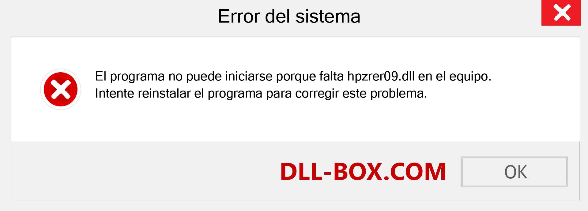 ¿Falta el archivo hpzrer09.dll ?. Descargar para Windows 7, 8, 10 - Corregir hpzrer09 dll Missing Error en Windows, fotos, imágenes